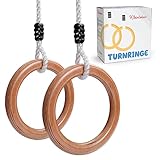 KLEINTOBER I premium Holz Turnringe für Kinder & Erwachsene I Outdoor & Indoor I Ringe I verstellbare Höhe I mit Anleitung für Fitness & Sport I mit Urkunde für Motivation I ideal für Geschenke