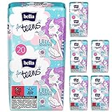 Bella For Teens Ultra Binden Sensitive: Ultradünne Binden Für Teenager, 6er Pack (6 X 20 Stück), Mit Flügeln ohne Duft…