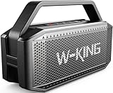 W-KING Bluetooth Lautsprecher Boxen Groß, 60W(80W Spitze) IPX6 Musikbox Lautsprecher Bluetooth Box -Tiefer Bass, Tragbarer Lautsprecher Outdoor Party