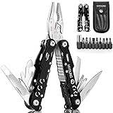 Multitools Edelstahl, 24-in-1 Faltbares Multifunktionszange, Multifunktionale Zange, Multiwekzeug, Multi-Tool mit Schneider, Flaschenöffner und Säge ideal für Camping, Reparieren