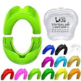 Mundschutz, Mundschutz für Kinder, Jugendliche, Schule, Kampfsport, Rugby, Fußball, Hockey, Muay Thai, MMA, Boxen, Kampfsport, Basketball, mit Tasche (Junior ab 8 Jahren, fluoreszierendes Grün)