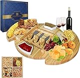 Louis Donné Käsebrett mit Käsewerkzeugen, Käseplatte Charcuterie-Brett-Platten-Set Serviertablett für Weincracker Brie und Fleisch, großer Dicker Holzserver, Hauswärmgeschenk für Feinschmecker…