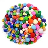 TOAOB 1000 Stück Pompons 10mm 15mm 20mm 25mm 30mm Bunte Pompom Flauschigen Plüsch Bälle für Lustige DIY Kreative Handwerk