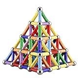 Ocensmice Magnetische Bausteine Pädagogische Bauklötze Set, 160PCS Magnetische BAU Spielzeug Blöcke Lernspielzeug für Kinder, Ungiftiges Spielzeug 3D-Puzzle mit Aufbewahrungstasche