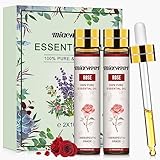 Migcaput Ätherische Öle Rose (2 x 10ml), Ätherisches Rosenöl 100% Reine Naturrein für Diffuser, Perfektfür Aromatherapie,Entspannung, Hauttherapie mehr,10 ml (2er Pack)