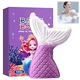 Badebomben für Kinde, Meerjungfrau Badekugel, Bio Natürliches Badebomben, Pädagogisches Baderlebnis mit Tierfiguren, Geburtstags- & Badespaß-Geschenk, 100g