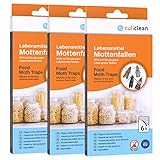 culiclean 3x6=18 Mottenfalle Lebensmittel, Lebensmittelmotten anzeigen, Lebensmittelmottenfalle, Küchenmottenfalle Klebefallen statt Schlupfwespen, Motten Küche Küchenmotten Mottenmittel