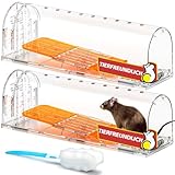 TAKRINK Mausefalle Lebend 2 Set Professionelle Kastenfalle...