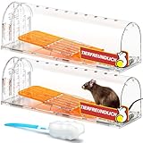 TAKRINK Mausefalle Lebend 2 Set Professionelle Kastenfalle Lebendfallen Mäuse Mausefalle Wiederverwendbar Kein Kontakt mit Ratten Maus Hochsensibel für mäuse für in der Küche im Garten Im Lager