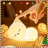 Nachtlicht Kinder Nachtlicht Baby, 16 Farben+Fernsteuerung+Stilllicht Dimmbar Nachttischlampe Kinder,USB Wiederaufladbar Baby Nachtlicht Dimmbar Katzen Deko, Nachtlicht Mädchen Nachtlampe Kinderzimmer