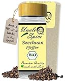 Uncle Spice BIO Szechuan Pfeffer, Timut-Pfeffer - 30g Szechuanpfeffer im Gewürzglas - aus Nepal, ganze handgepflückte Pfefferbeeren, echte Wildsammlung, Grapefruitpfeffer DE-ÖKO-005