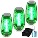 3 Stück LED Sicherheitslicht, Blinklicht Schulranzen Licht, Clip Reflektor Rucksack licht, Sicherheitsleuchten für Jogger, Hunde, Outdoor-Sicherheit, Kinderwagen-Sicherheit（Grün）