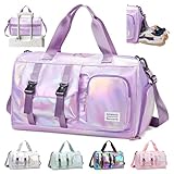 Hoseay Sporttasche Damen Reisetasche mit Schuhfach und Nassfach Weekender Gym Bag Groß Schwimmtasche Wasserdicht Trainingstasche Leichte Travel Duffle Bag für Sport Fitness Reisen, Lila