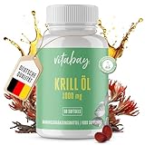 Vitabay Neptune Krillöl Kapseln 1000mg • 60 Krillöl Kapseln mit Astaxanthin • Apothekenqualität • Hochdosierte Premium Fettsäuren (EPA und DHA) & Astaxanthin • Hohe Effektivität • Made in Germany