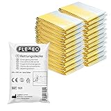 FLEXEO 20x Rettungsdecke Gold Silber - 210cm x 160cm - Rettungsfolie - Notfall - Erste-Hilfe-Decke - Notfalldecke - Rettungsdecken - Emergency Blanket - Goldfolie - Silberfolie