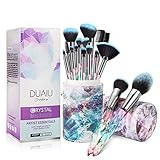 Pinselset Makeup DUAIU Make Up Pinsel Set 15 Stück Premium Synthetische Borsten Kristallgriff Kabuki Foundation Gesicht Lippen Auge Professional mit Sternengeschenkbox