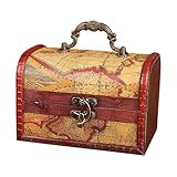 Truhenkiste aus Holz,Schatzkiste aus Holz | Robuste Holztruhe mit Schloss und Griff,Schatzkiste für Schmuckandenken, Münzsammlung und Heimdekoration, kleine Truhe