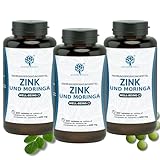 RedMoringa® Zink Tabletten 15 mg - 900 vegane Tabletten - Hochdosiertes Zink und Moringa für optimale Gesundheit, Zink Kapseln in Premium Qualität - für Energie und Immunität