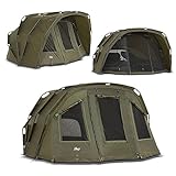 Lucx® Tiger Bivvy 2-3 Mann Angelzelt 2 bis 3 Personen Karpfenzelt Anglerzelt Carp Dome Carp Fishing Tent Campingzelt