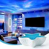 LED Sternenhimmel Projektor mit Aurora Effekt – Polarlicht Lampe für Kinder & Erwachsene, Wasserwellen Nachtlicht mit Stufenlos Dimmbar, Seestern Projektor Ocean Mood Light Zimmer Deko Wohnzimmer