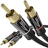 KabelDirekt – 1 m Cinch Kabel, Stereo Audio Kabel 2 x 2 Cinch besonders bruchfest & brillante Tonqualität (Koaxialkabel, RCA-Kabel, Subwoofer/Verstärker/HiFi & Heimkino/Blu-ray, analog & digital)