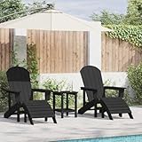 Mimdixy Gartensessel Gartenstühle Balkonstühle,Garten Lounge Möbel 3 pcs Schwarz 38 x 38 x 46cm Plastik,Relaxsessel Für Camping,Garten,Balkon,Kann Schnell Zusammengebaut Werden