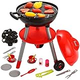 JOYIN 24 PCS Barbecue Grill Kinder BBQ Kochen Küche Spielzeug mit BBQ-Zubehör Kochen Spielset für Kinder Küche Vortäuschen Spielen