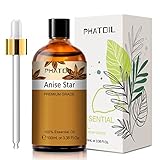 PHATOIL ätherische Öle Anis 100 ml, 100% Reine Natürliche ätherische Öle, ätherisches Aromatherapieöl von Erstklassige Qualität, Duftöle für Diffusor, Luftbefeuchter, Entspannen, Schlafen