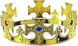 Balinco Krone Kreuz in Gold | Königskrone | Königin | Crown mit farbigen Rubinen besetzt - das perfekte Accessoire für Ihr Königskostüm