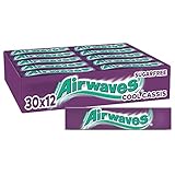 Airwaves Kaugummi | Cool Cassis | Frischer Atem | Lila, zuckerfrei | 30 Packungen | 30 x 12 Dragees