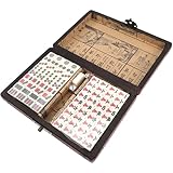 Supvox Kleines Tragbares Chinesisches Mahjong Set Leichtes Reise Mahjong Spiel mit Sicherem Langlebigem Material und Gravierten Spielsteinen für Zuhause Partys und Unterwegs
