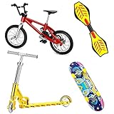 QINIFIFY Mini Finger Toy Set, 4 Stück Finger Skateboards Finger Fahrrad Finger Roller Finger Vitality Board Training Requisiten Fingerspitzen Bewegung Spielzeug Spiele für Kinder