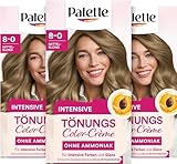 Palette Tönungscreme 8-0 Mittelblond (3 x 115ml), temporäre Coloration ohne Ammoniak für eine schonende Grauhaarabdeckung, Haarfarbe für schrittweises Auswaschen, hält bis zu 28 Haarwäschen