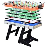 OYE 4FT 8 in 1 Zusammenklappbar multifunkniertes Tischspiel - Tischfußball(Tischkiker)/Tischtennis/Air Hockey/Billard-Tisch, MDF