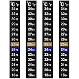 Flintronic Aquariumthermometer Aufkleber, 4 Stück, Farbwechselstreifen, für Aquarium, Fischtank und Haus Fisch Tank
