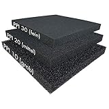 Pondlife Filterschaum schwarz 50x50x3 cm zur optimalen Verwendung als Filtermedium in Teichfiltern PPI PPI10 (grob)