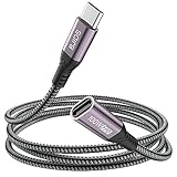 USB C Verlängerungs kabel (2M/10Gbps/100W),USB 3.1 Typ C Stecker zu Buchse Verlängerung Nylon Schnelles Laden&Übertragung Kompatibel mit Macbook/iPad Pro/USB C Hub/Dell XPS/Magsafe Ladegerät