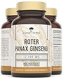 Ginseng Kapseln - Roter Panax Ginseng Extrakt 12.500 mg pro Tagesdosis - Echter Koreanischer Ginseng Wurzel mit 20% Ginsenoside - 60 Tabletten - Hochdosiert - Laborgeprüft - Vegan