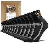 YESWEL 6 Paar Laufsocken Herren 43-46, Quarter Sportsocken mit Polsterung, Atmungsaktive Running Socken für Laufen,Sport (Schwarz)