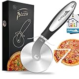 FlyWave Pizzaschneider, Pizzaroller Rostfreier Stahl, Spezialisiert Rutschfest Pizza Cutter, Spülmaschinenfest Pizza Schneider für Pizza, Kuchen, Waffeln