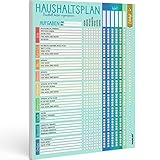 PACKLIST® Haushaltsplan Putzplan für Familien mit Kindern oder WG mit Aufgaben - Haushaltsplaner A4 - Putzplan für den Haushalt, Putzkalender