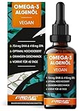 Omega-3 Algenöl 100 ml - hochdosiert mit 2297 mg Algenöl, davon 754 mg DHA & 418 mg EPA - veganes Omega-3 Öl mit angenehmem Orangen-Geschmack - laborgeprüft mit Zertifikat - Vorrat für 40 Tage