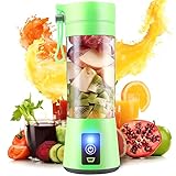 Retoo Mini Mixer USB Tragbarer Persönlicher mit 1500mAh und 380 ml, Elektrischer Blender 4 Klingen Geeignet für Smoothies, Milkshake Fruchtshake, USB-Saftmixer Reisen, Zuhause, Outdoor, Grün