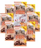 WIld West Beef Jerky - Mix 505g mit Kings Biltong + Steak Strips Honey BBQ - Trockenfleisch (9er Mix Pack)