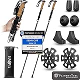 BAVA® Wanderstock Faltbar [36cm Packmaß] Verschiedene Aufsätze [Ultraleicht] EasyFold-System - Teleskop Verstellbar | Trekkingstöcke Nordic Walking Stöcke Damen und Herren -Wandern Hiking Outdoor