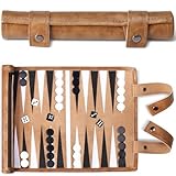 Reise Backgammon,Back Gammon Spiel aus massivem Holz - Klassisches Brettspiel für Familien,Reisen und Strategie-Liebhaber,Tragbar und langlebig