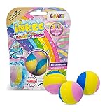 INKEE RAINBOW | 3er Pack Duftende Kinder Badebomben, Badekugeln mit 3 verschiedenen Farbschichten (Rosa, Gelb und Blau), Marshmellow-Duft, Mit Mandelöl