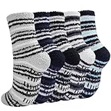 Blu Ninfee Kuschelsocken Wintersocken Herren, Haussocken Stoppersocken Herren 5Paar, Warme Flauschige Socken Damen, Antirutschsocken Bettsocken für Männer Weihnachten