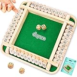 Japace Shut The Box Spiel, Brettspiel aus Holz, 4 Spieler Würfelspiel Mathematik Lernspielzeug Kinder Brettspiel Familie ab 3 4 5 6 + Jahre, Reisespiele Erwachsene Traditionelle Kneipenspiele