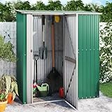 ARKEM Geräteschuppen Grün 180,5x97x209,5 cm Verzinkter Stahl GeräTeschuppen Klein Outdoor Storage Shed